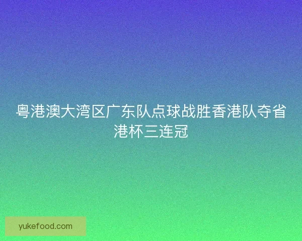 粤港澳大湾区广东队点球战胜香港队夺省港杯三连冠