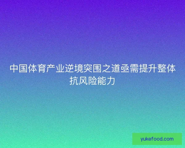 中国体育产业逆境突围之道亟需提升整体抗风险能力