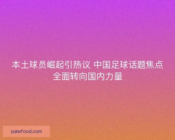 本土球员崛起引热议 中国足球话题焦点全面转向国内力量