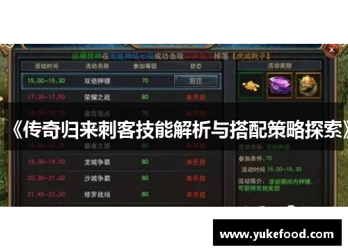 《传奇归来刺客技能解析与搭配策略探索》